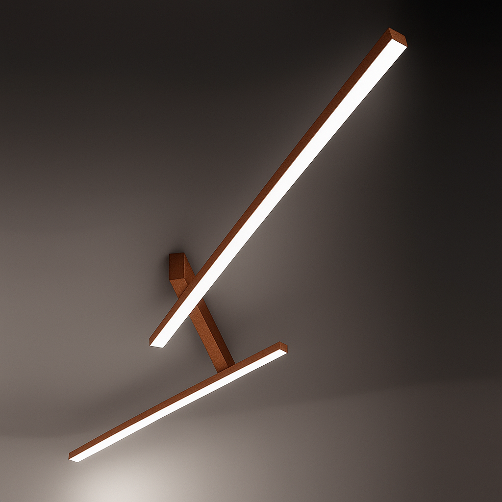 Athena Swing 2 braccia – plafoniera LED 192 cm (varianti Bianco • Oro • Corten • Ardesia • Grigio • Nero) Athena illuminazione Lampade da soffitto