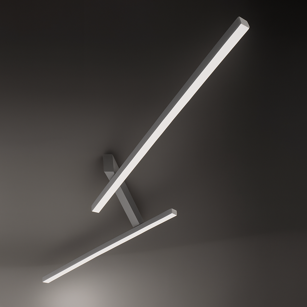 Athena Swing 2 braccia – plafoniera LED 192 cm (varianti Bianco • Oro • Corten • Ardesia • Grigio • Nero) Athena illuminazione Lampade da soffitto