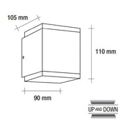 Vivida Toddy applique LED 2x6W IP54 Vivida luce Lampade da parete esterno
