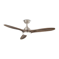 Perenz Triade - ventilatore da soffitto con luce LED dal design moderno (varianti bianco con pale legno chiaro / cromo con pale legno scuro)
