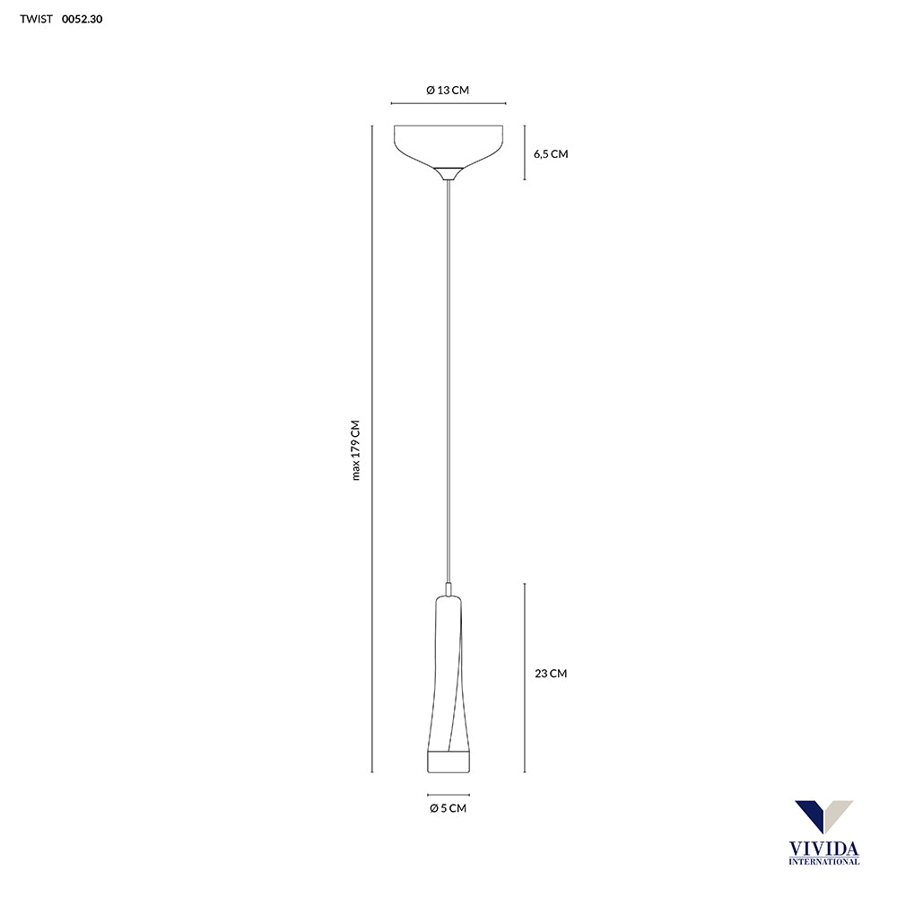 Twist sospensione lamp 5w 400lm 3000k Vivida world Lampade a sospensione