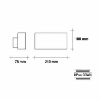 Vivida Up&Down VOD 78_10 - applique LED IP54 8,5 W Vivida luce Lampade da parete esterno