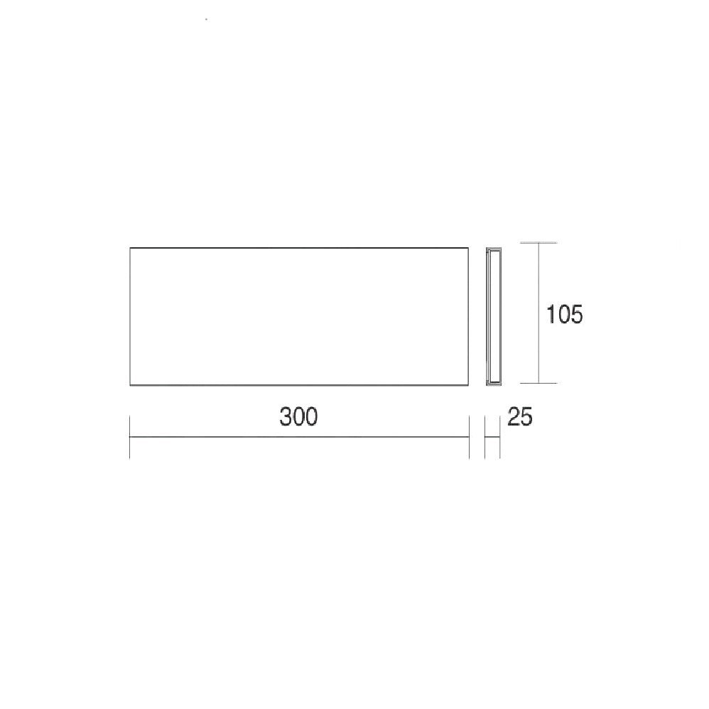 Applique Wally grande IP65 mm 300x105x25 LED 30W CCT 3000-4000K Antracite Isyluce Lampade da esterno