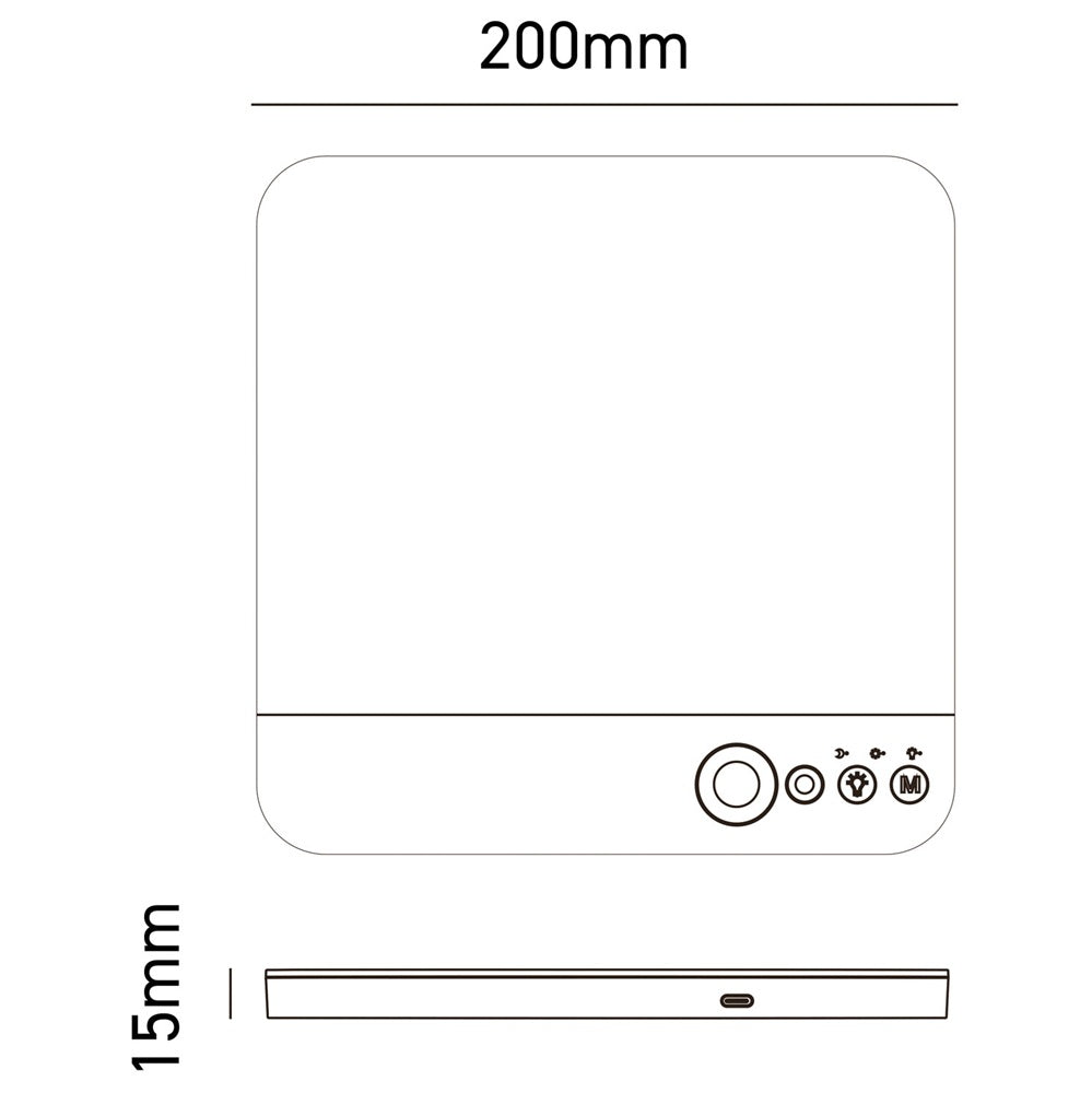 Bot Lighting YGB300Q barra LED quadrata 20x20 cm ricaricabile con sensore CCT Shot Sistemi e tesate
