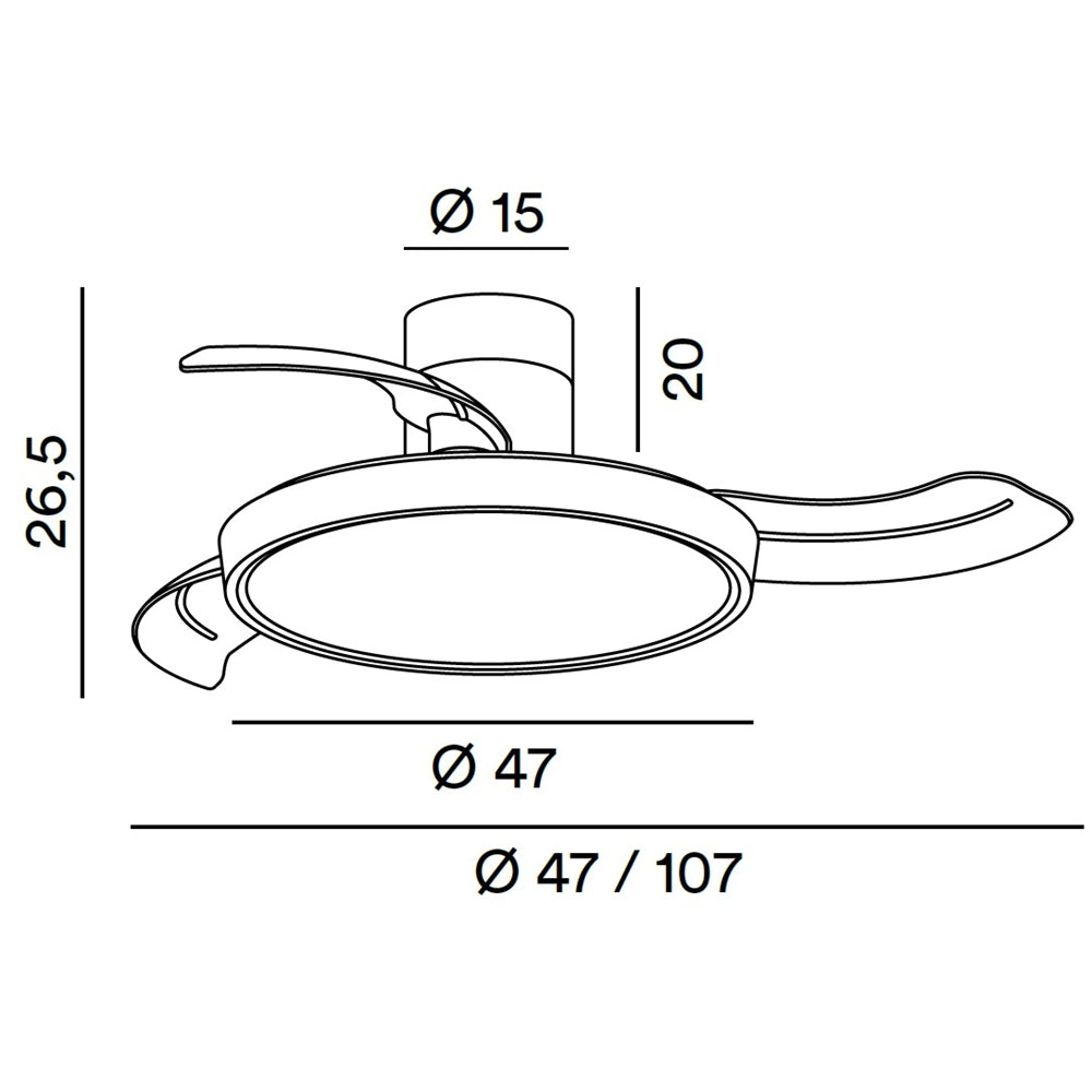 Perenz Zora - ventilatore da soffitto con luce LED e pale retrattili Perenz Ventilatori