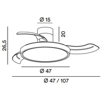 Perenz Zora - ventilatore da soffitto con luce LED e pale retrattili Perenz Ventilatori